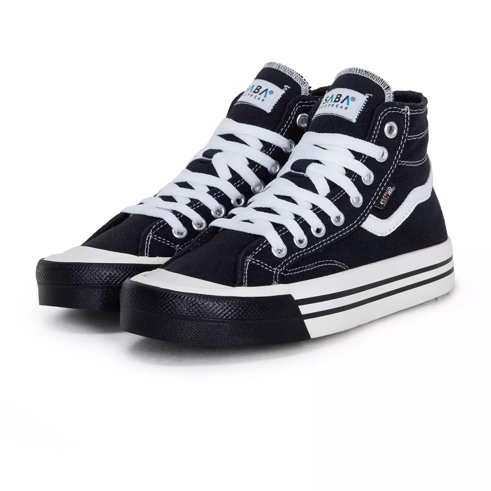 SABA Veloz High Pro Black White - Sepatu Sneakers Casual Pria Wanita