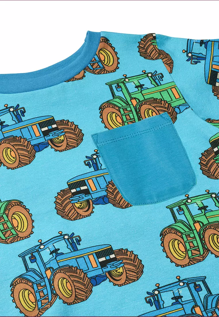 Long-sleeved top with tractors