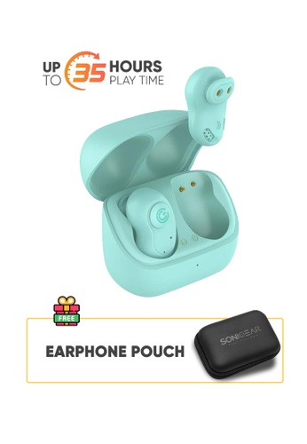 Sonicgear SonicGear Earpump Comfy 1 Mint TWS Bluetooth Wireless Earbuds with IPX-5 Splash Proof - Up to 35 Hours Playtime | Free Pouch 8B35CESD7CBF99GS_1