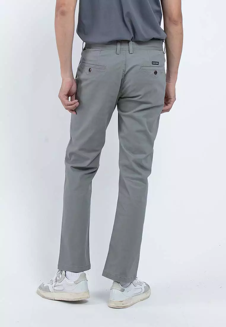 Forest Stretchable Chino Pants Trousers Straight Cut Khakis Pant Men Cotton Men Long Pants - 610197 - 04Grey