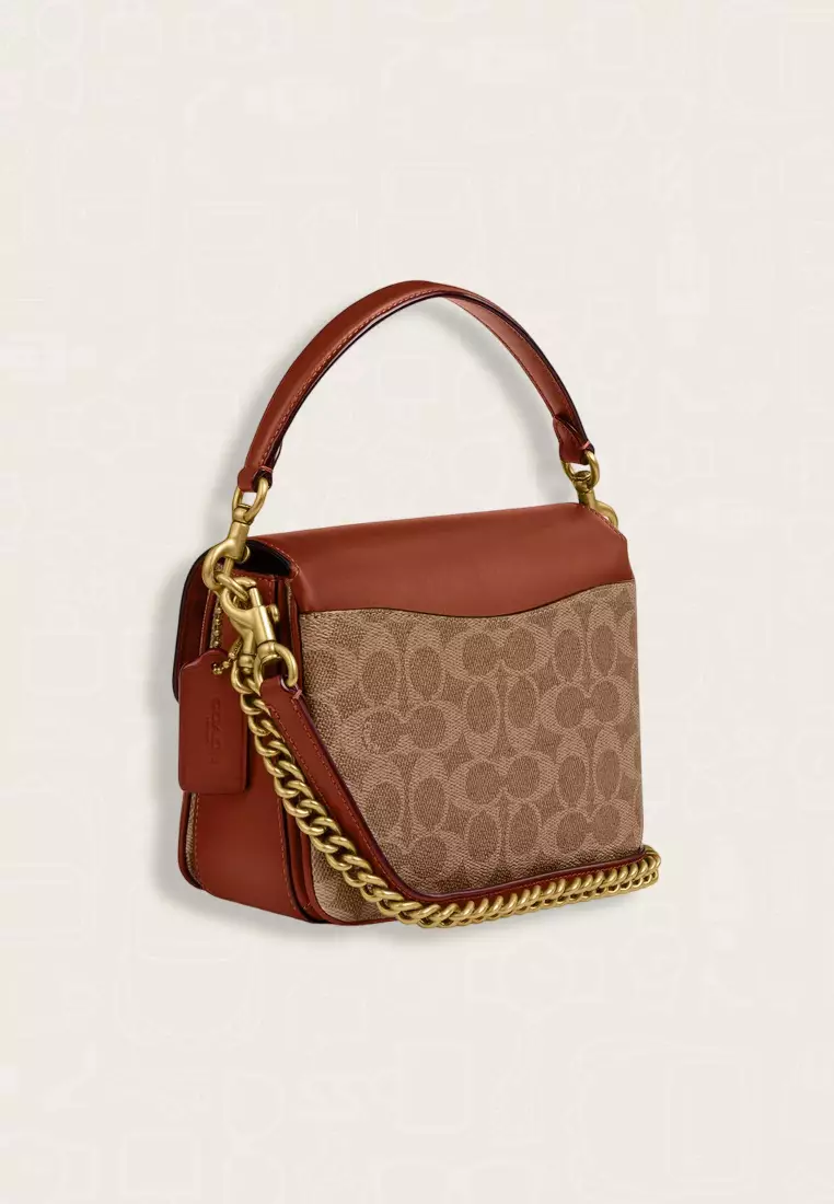 Coach Cassie Crossbody 19 In Signature Canvas Tan Rust