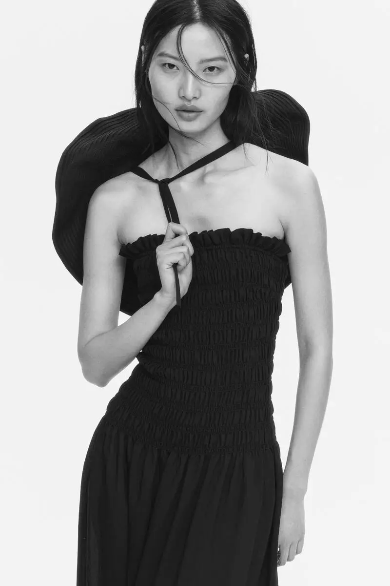 Smocked bandeau dress