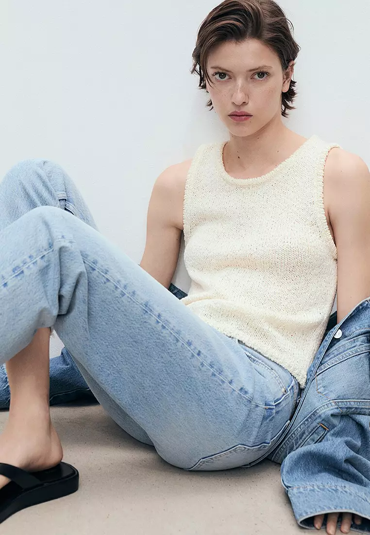 Mid-Rise Straight Jeans