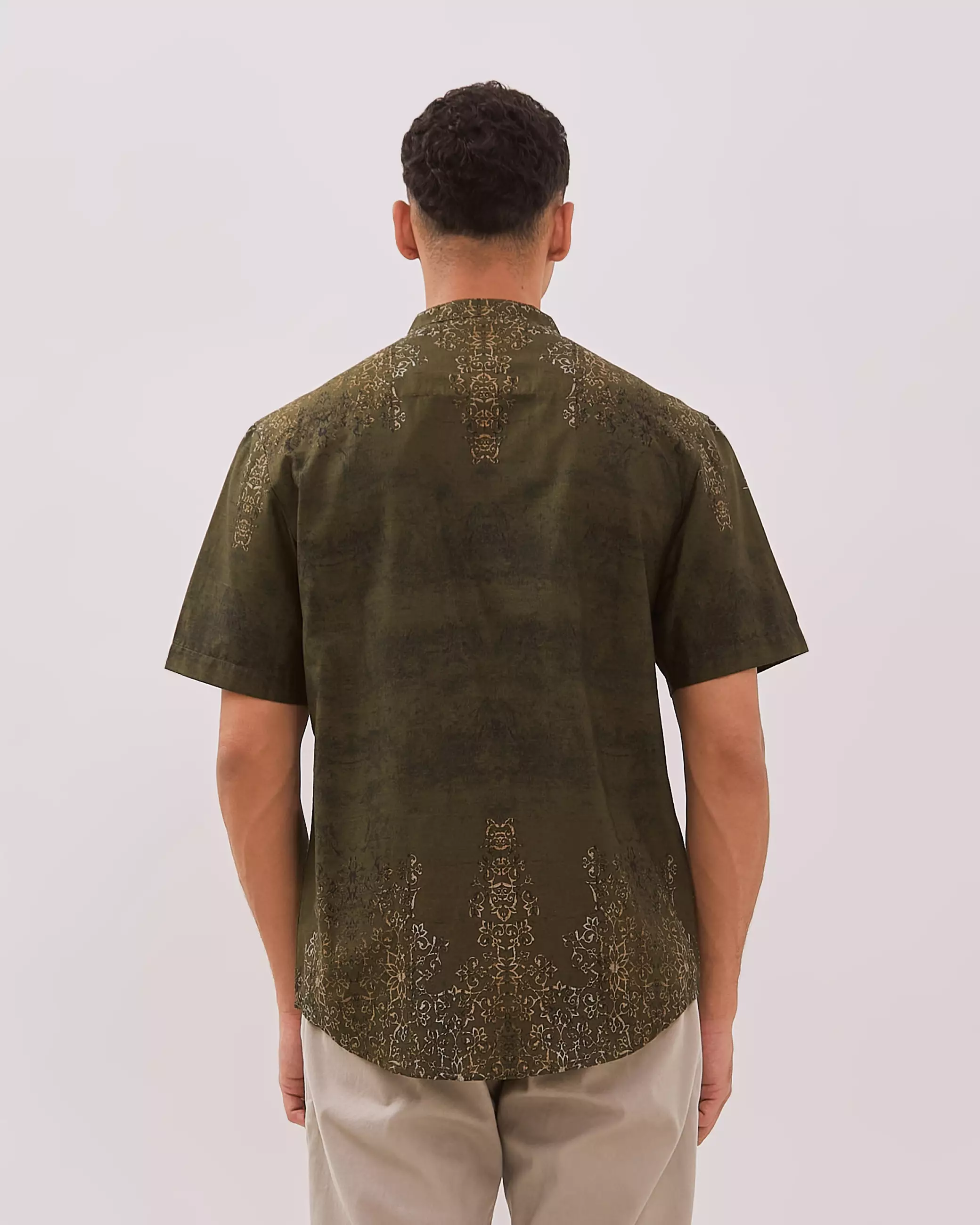 AMK Kemeja Koko Pria Lengan Pendek KK Darreh Ss Series Warna Olive