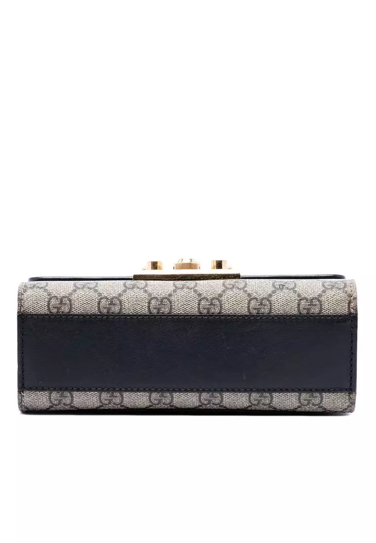 Pre-Loved Gucci Small Gg Supreme Padlock Crossbody