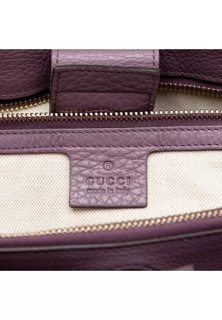 Pre-Loved Gucci Medium Calfskin Bamboo Shopper Satchel