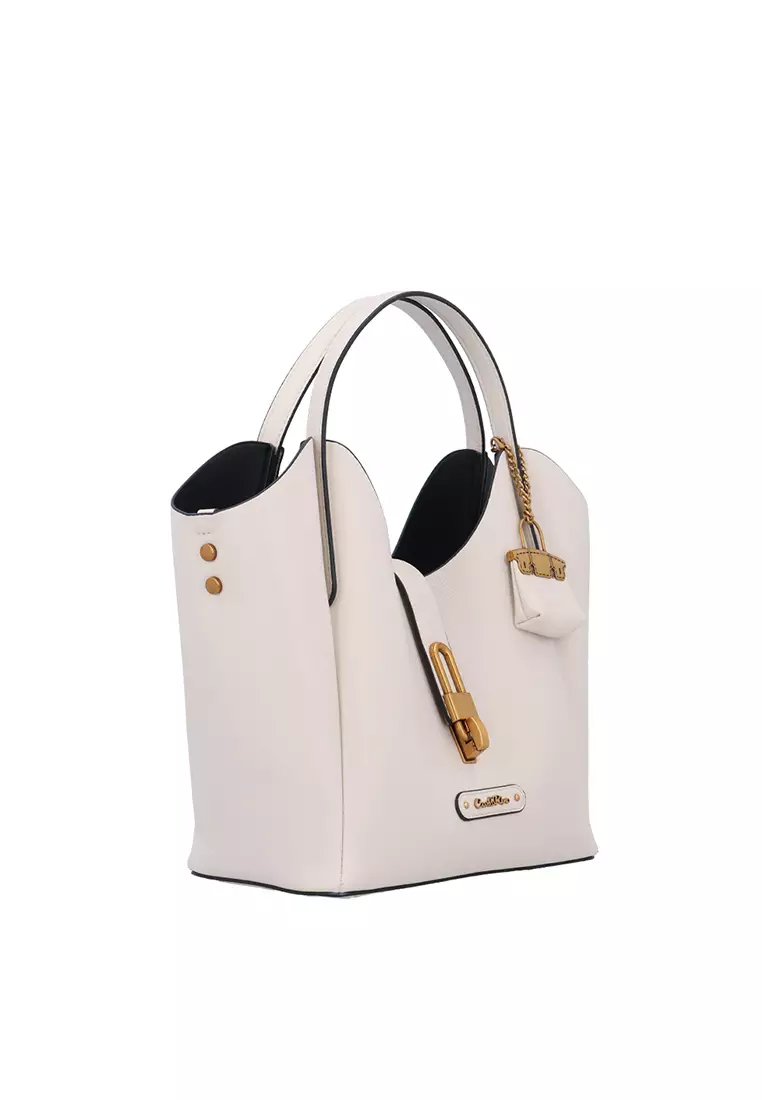 Buy Carlo Rino CR Elise Mini Charm Top Handle - Beige 2026 Online | ZALORA