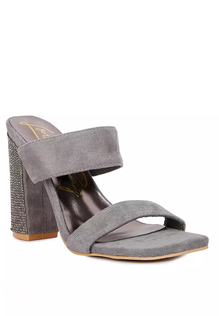 Grey diamante outlet heels