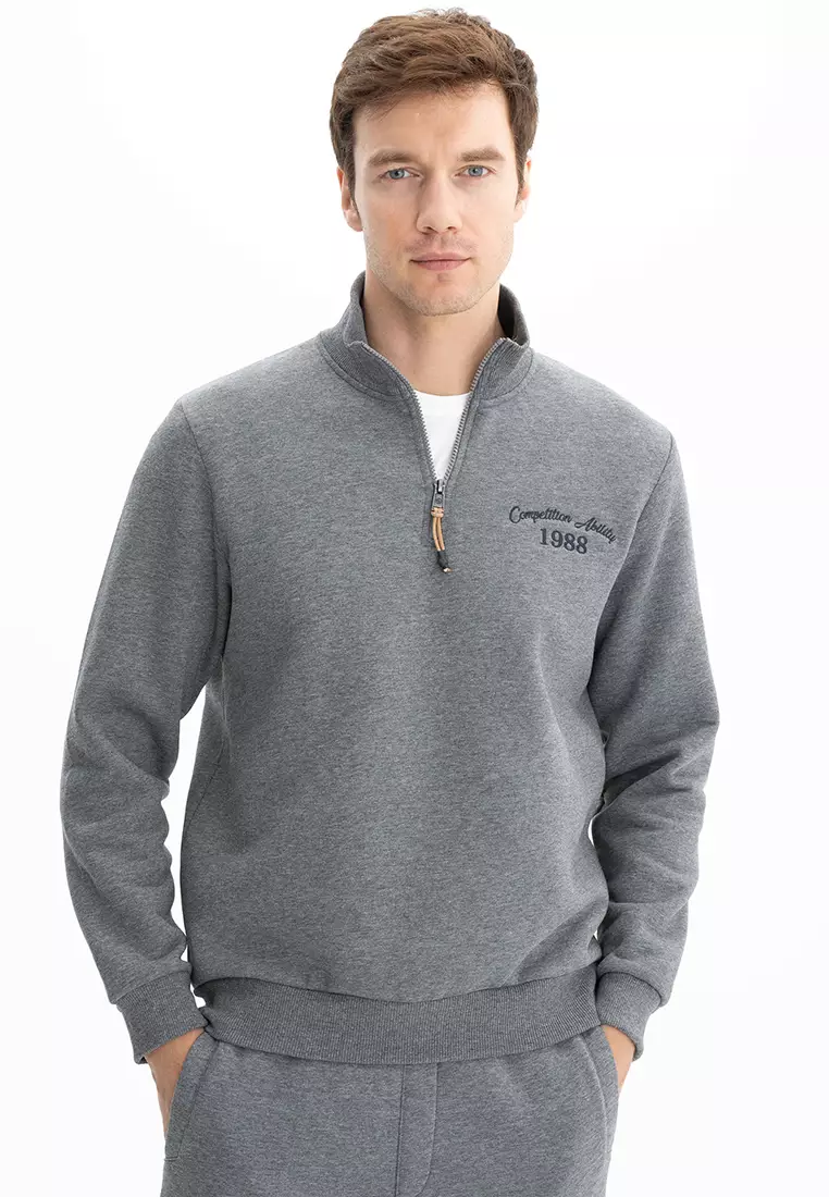 Half zip grey sweatshirt online