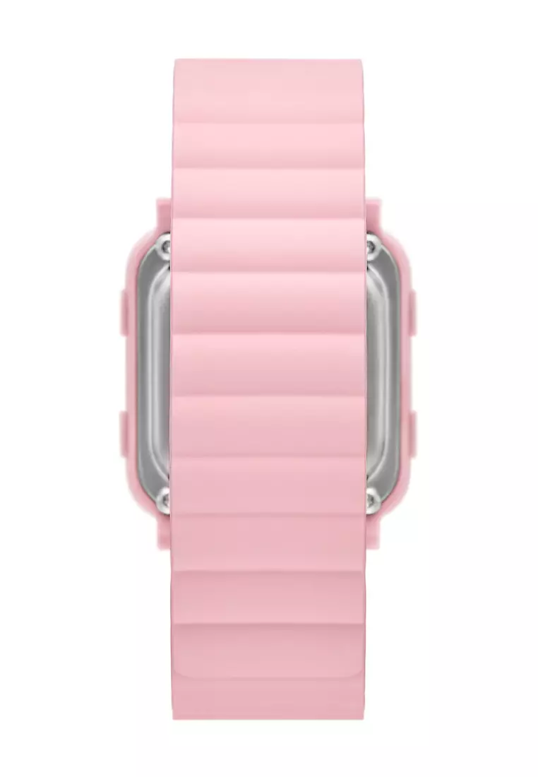 Skechers Women's Beckworth Digital Watch ( SR6312 ) - Digital, Pink Case, Square Dial, 22 MM Pink Band