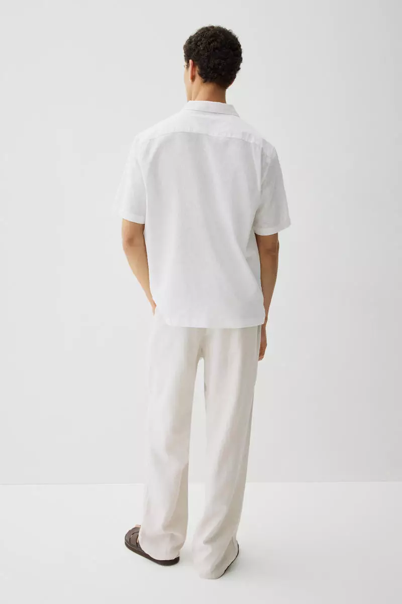 Regular Fit Short-sleeved linen-blend shirt