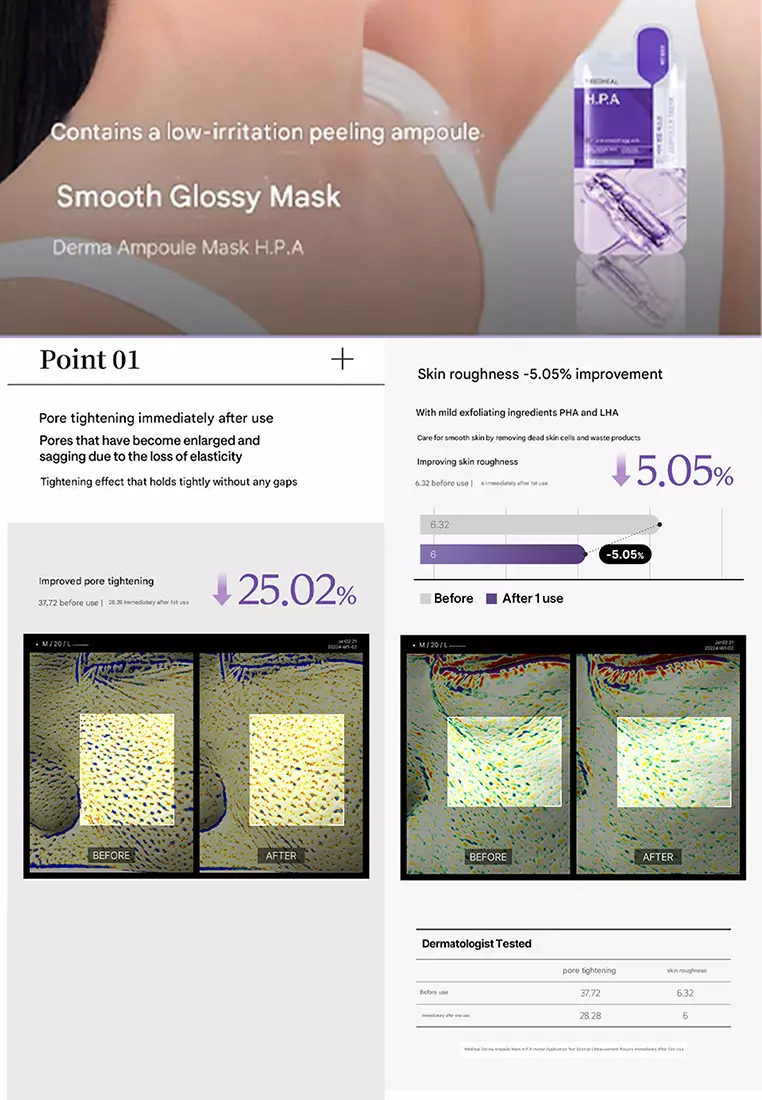 MEDIHEAL [Renewal] Derma Ampoule H.P.A Mask Sheet, 5s - Gentle exfoliating for smooth, radiant skin