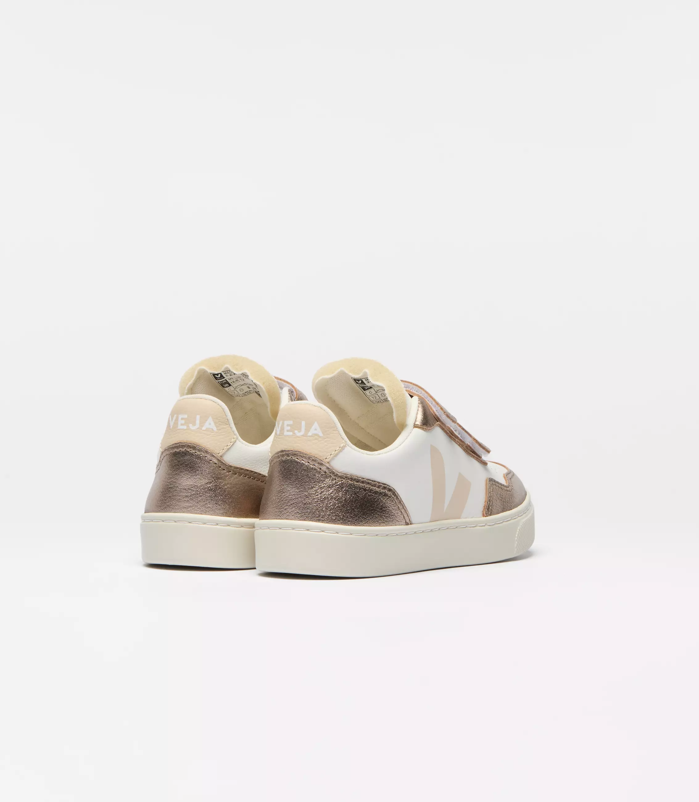 VEJA Small V-90 O.T. Leather SX2021008C - Sepatu Anak (Putih)