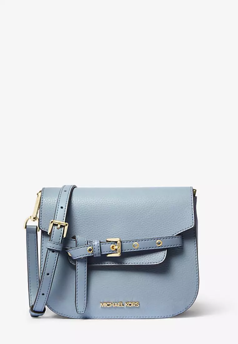 Michael Kors Emilia Small Leather Crossbody Bag Pale Blue