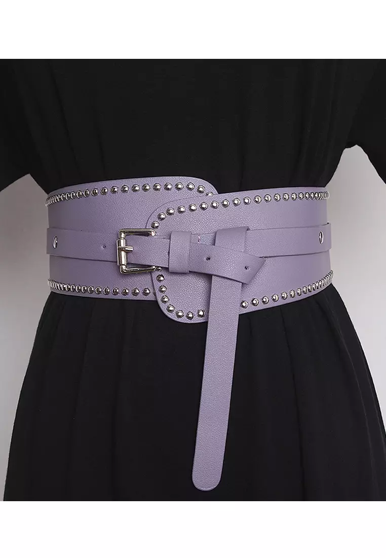 Buy Twenty Eight Shoes Double Sided Faux Leather Rivets Belt