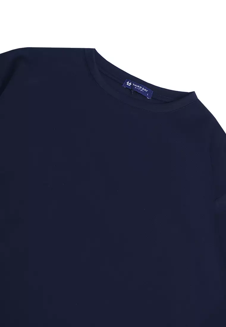 MTP54 kaos oversize gym pria bodybuilding bahan tebal scuba determination navy