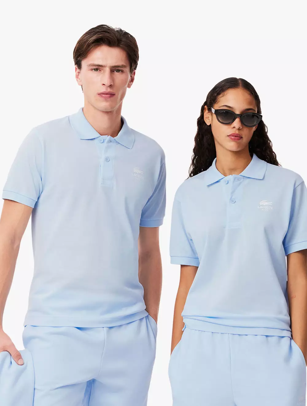 Jual Lacoste Classic Fit Signature Print Polo Shirt Blue