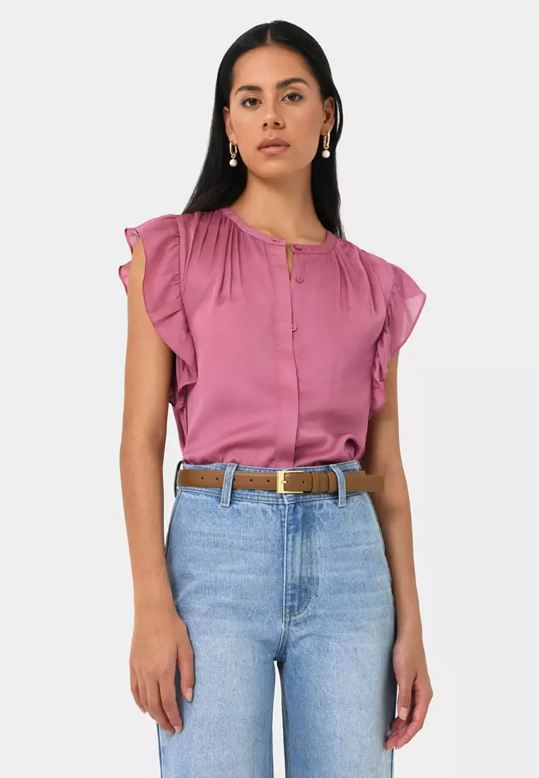 FORCAST FORCAST Lizette Ruffle Cap Sleeve Blouse 2024 Buy