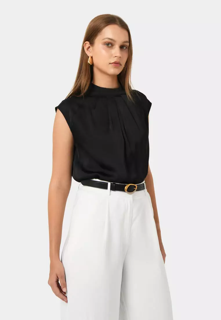 Kiar Pleated Satin Top