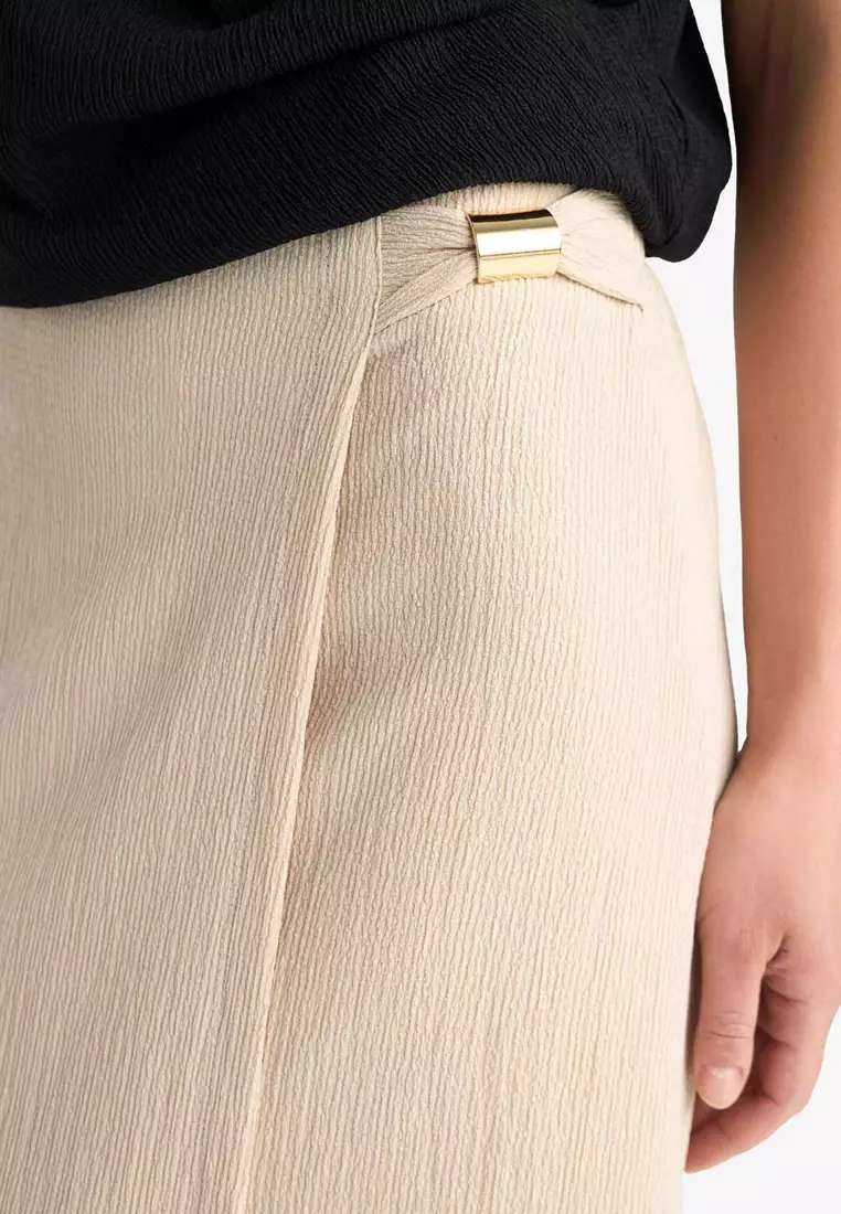 Regular Fit Basic Plain Midi Skirt