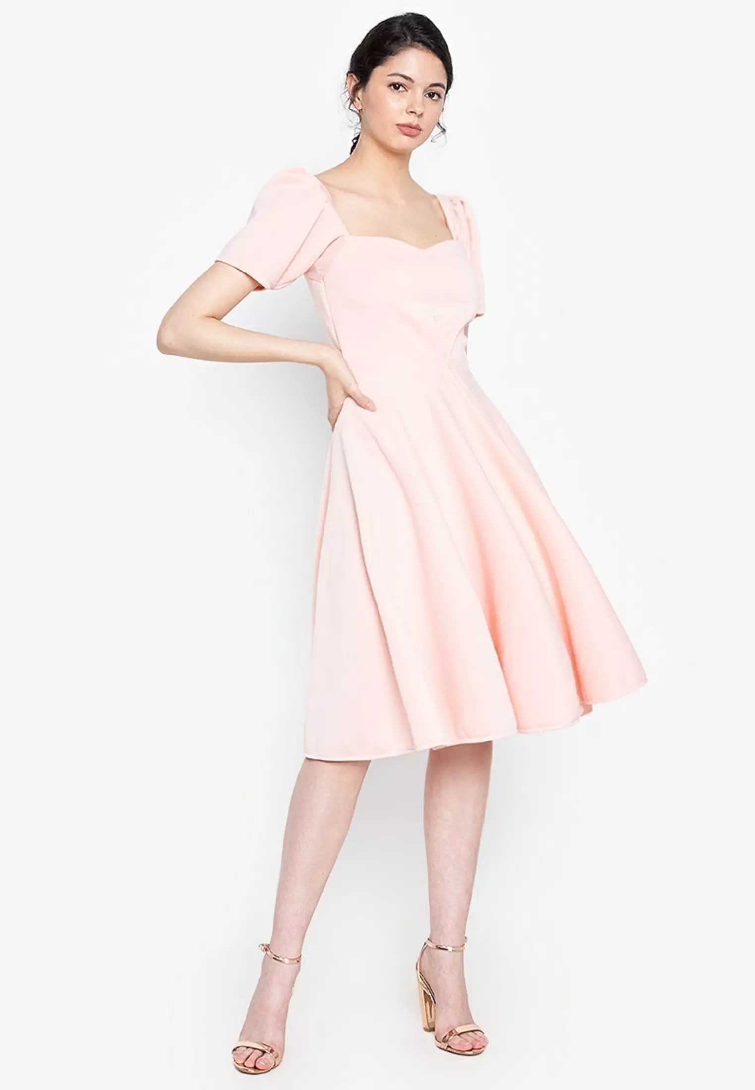 Meet Me in Paris Puff Sleeved Dress