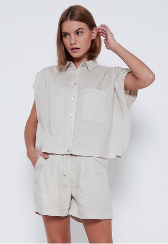 Jual Alycia Clothing Zarah Linen Top Original Zalora Indonesia