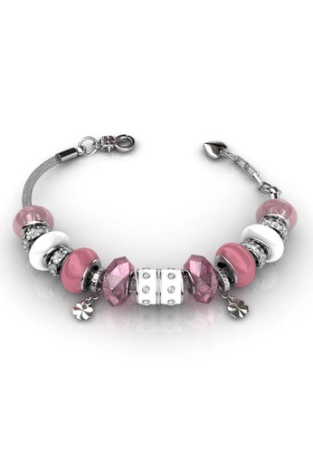 Her Jewellery Charm Bracelet (Pink) - Made with premium grade crystals from Austria HE210AC39OYUSG_1