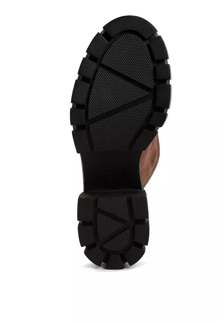 Brown Velvet Slip On Loafers