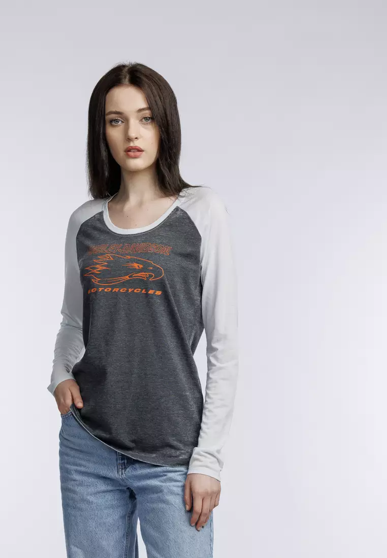 Harley-Davidson Screamin' Eagle® Raglan Long Sleeve Burnout Tee