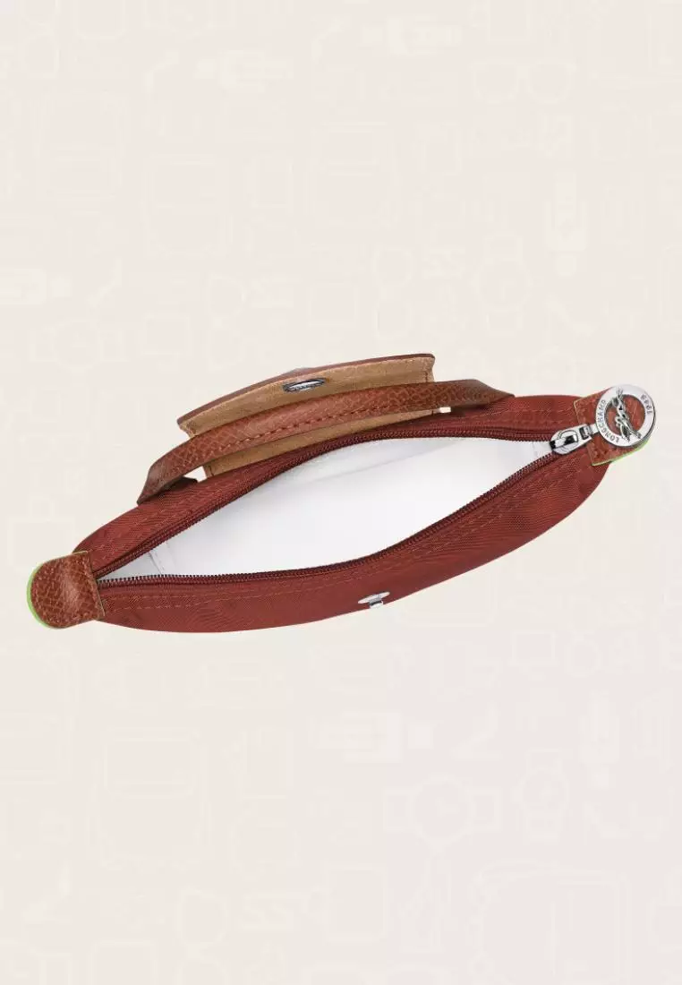 Longchamp Le Pliage Green Pouch With Handle Chestnut