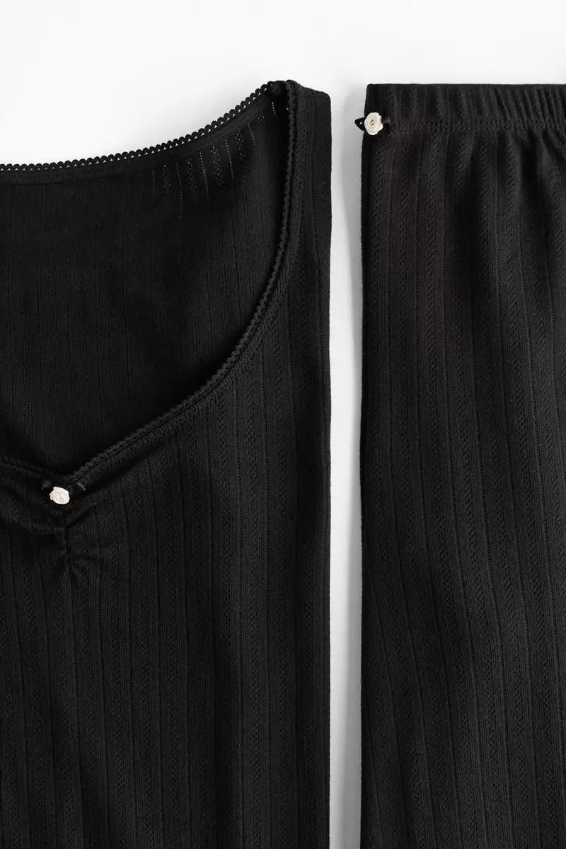 Cotton pointelle pyjamas