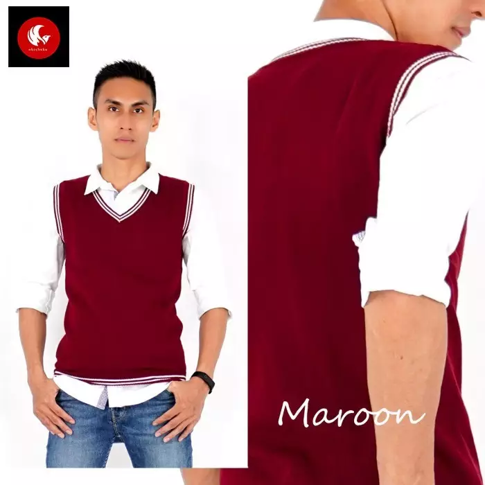 OKECHUKU Echoo Rompi Rajut / Echoo Knit Vest List Putih