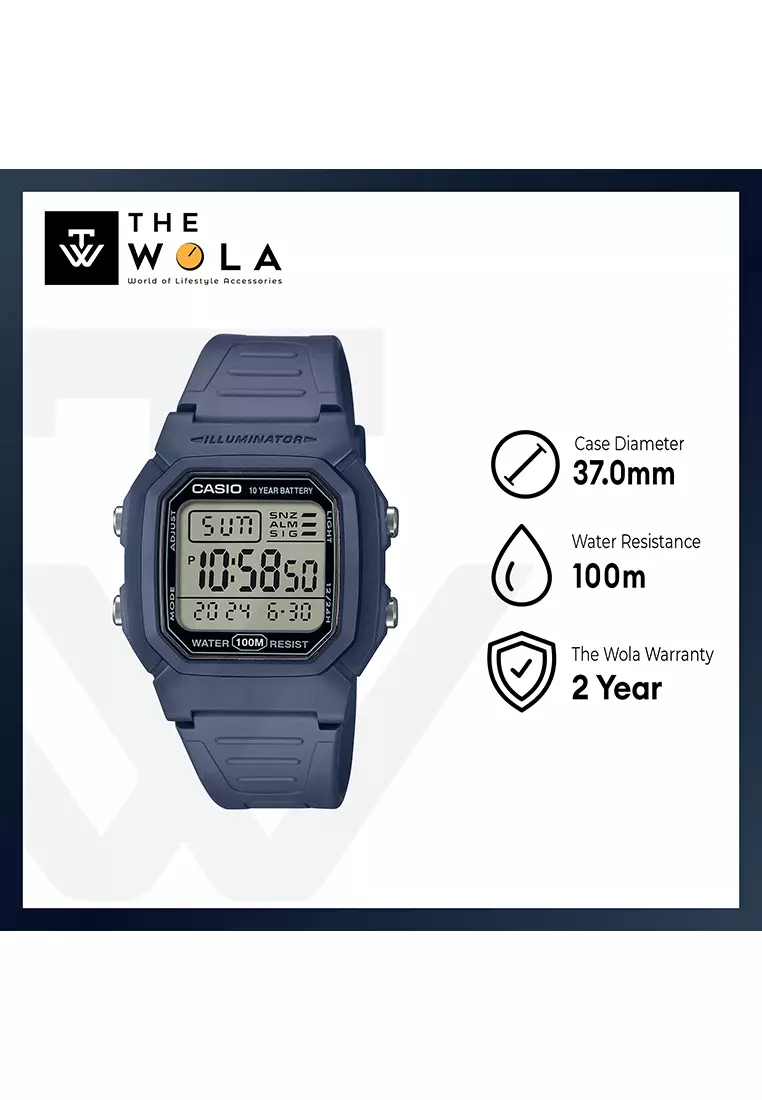 Men Digital Sport Watch W-800H-2AV Blue Resin Strap
