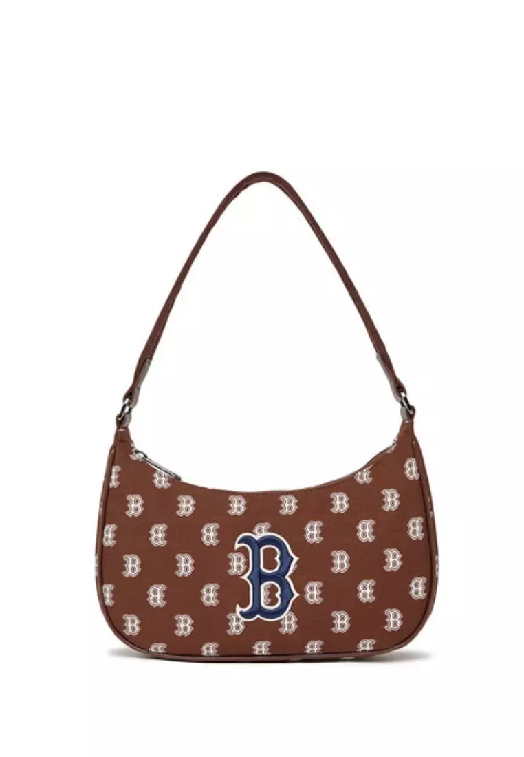 Jual MLB Classic Monogram Hobo Bag BOSTON REDSOX brown Original