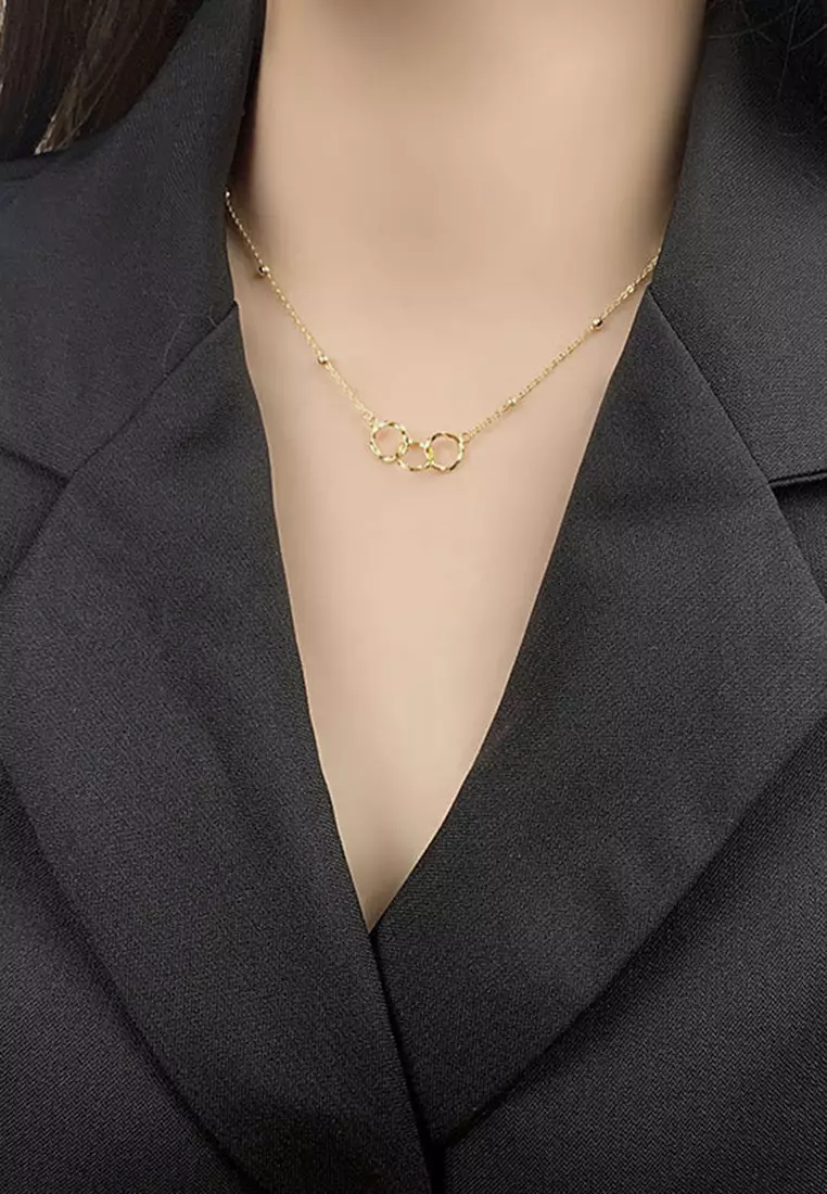 Three interlocking rings necklace sale