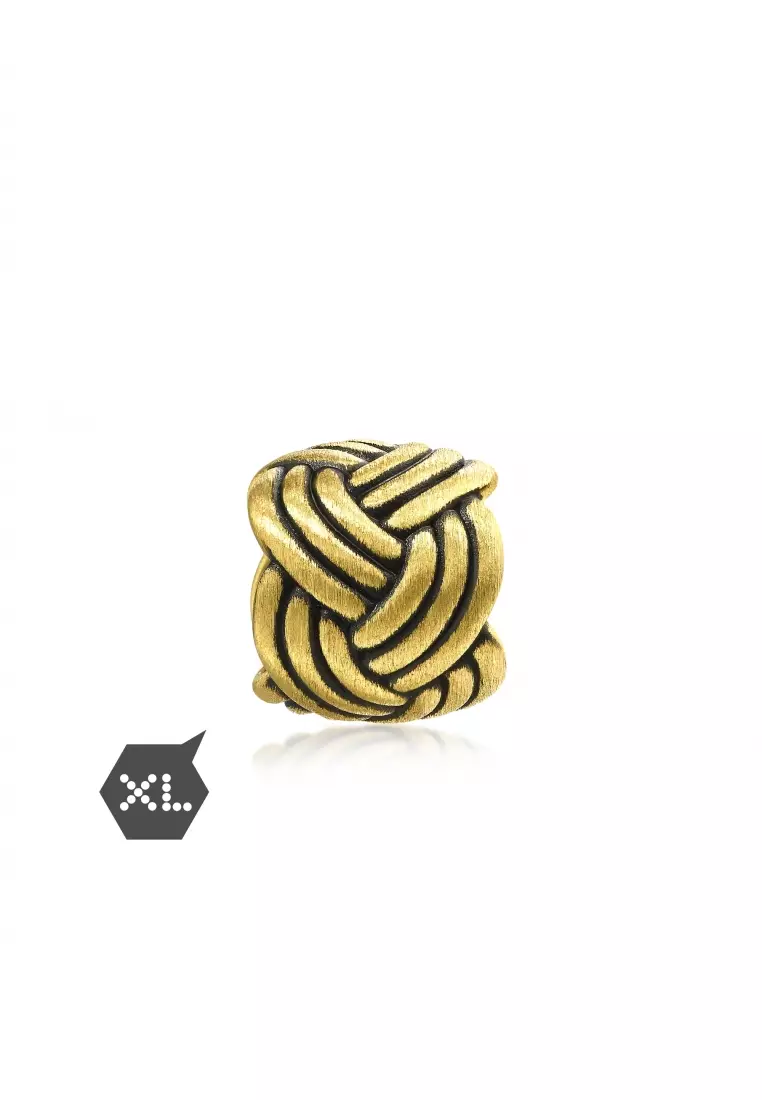 999 24K Solid Gold Noir Pineapple Knot Charm 92301C (Bracelet not included)