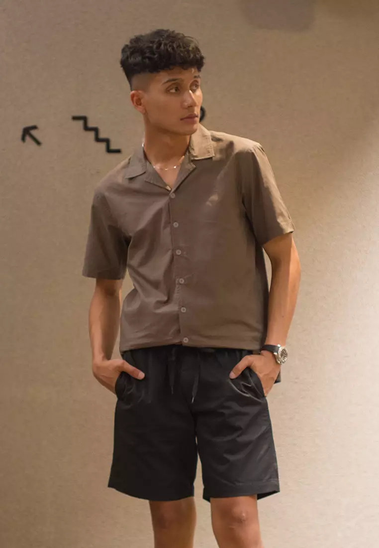 Kemeja pendek pantai OXCON summer shirt Oak Wood