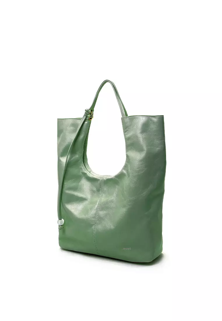 Ruche Cutout Rectangle Hobo Clutch Bag - Distressed Jade