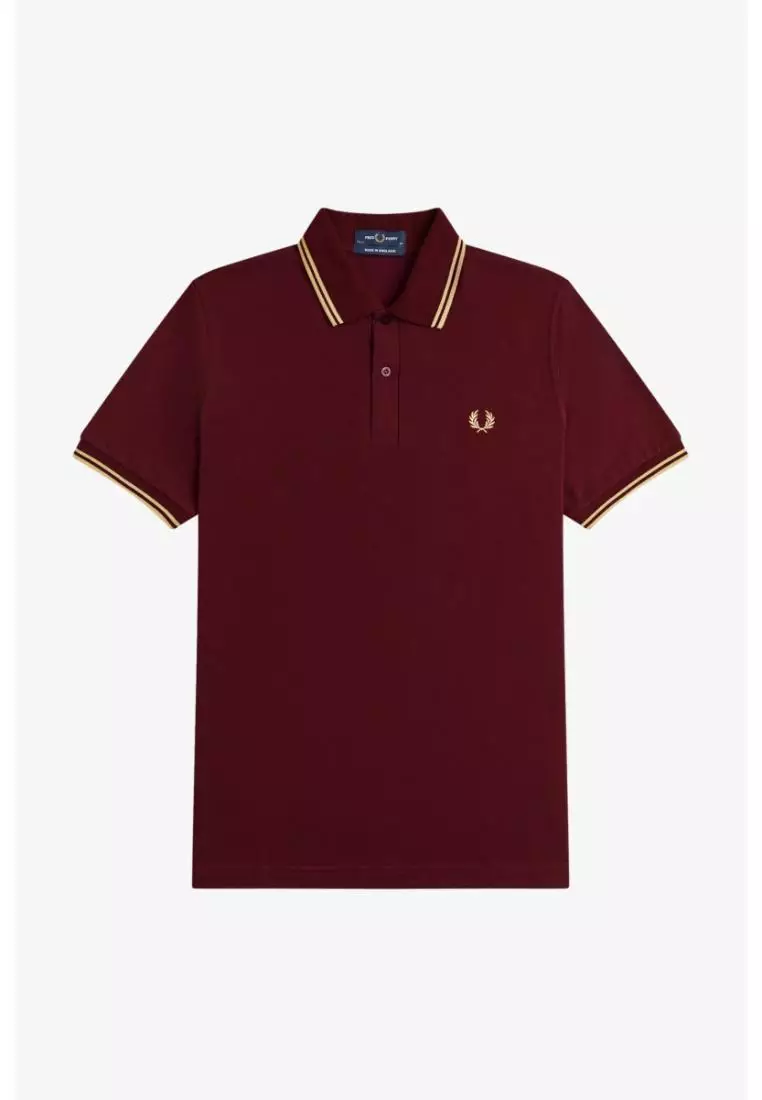 Fred Perry M12 Twin Tipped Fred Perry Shirt (Oxblood / Champagne)