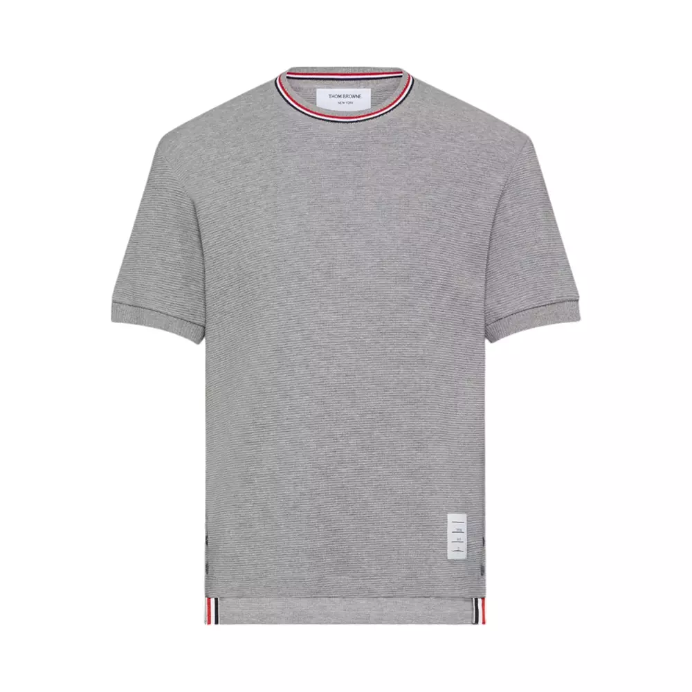 【THOM BROWNE】RWB Stripe Short Sleeve T-shirt/全国送料込み Thom Browne RWB Stripe Short Sleeve T-Shirt Navy at