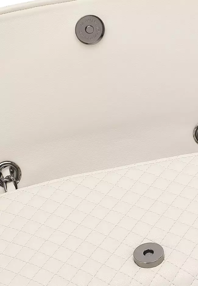 Quilted Sling Bag / Crossbody Bag - Beige