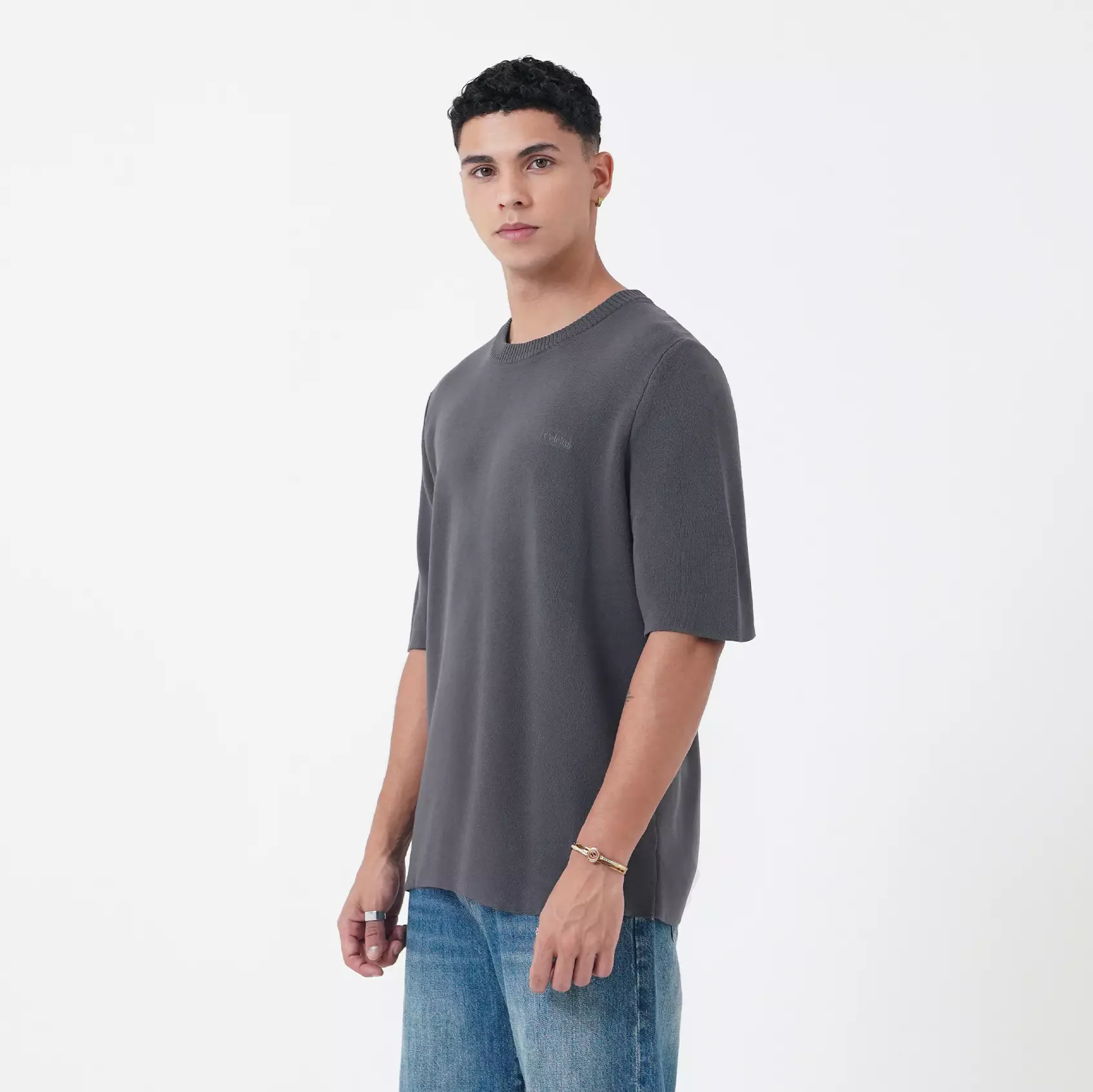 CELICUS Flat Knit T-Shirt I31000377C Dark Grey