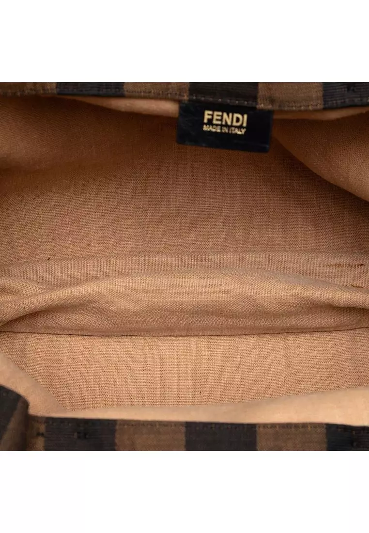 Pre-Loved Fendi Pequin Canvas Simply Shopping Tote