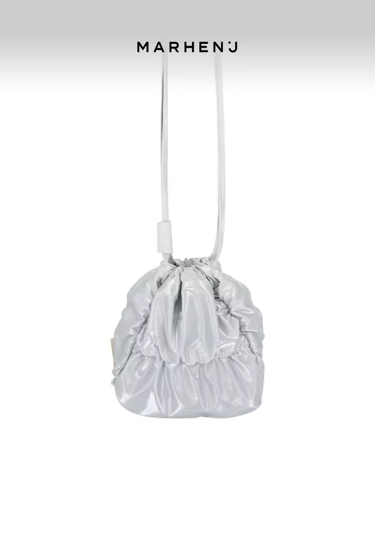 POPCORN BALL Nylon Crossbody Bag Silver