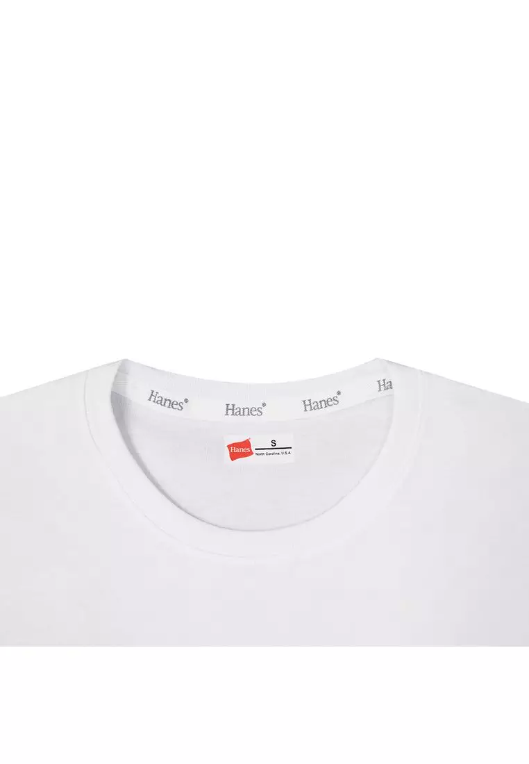 Mens White Round Neck T-Shirt