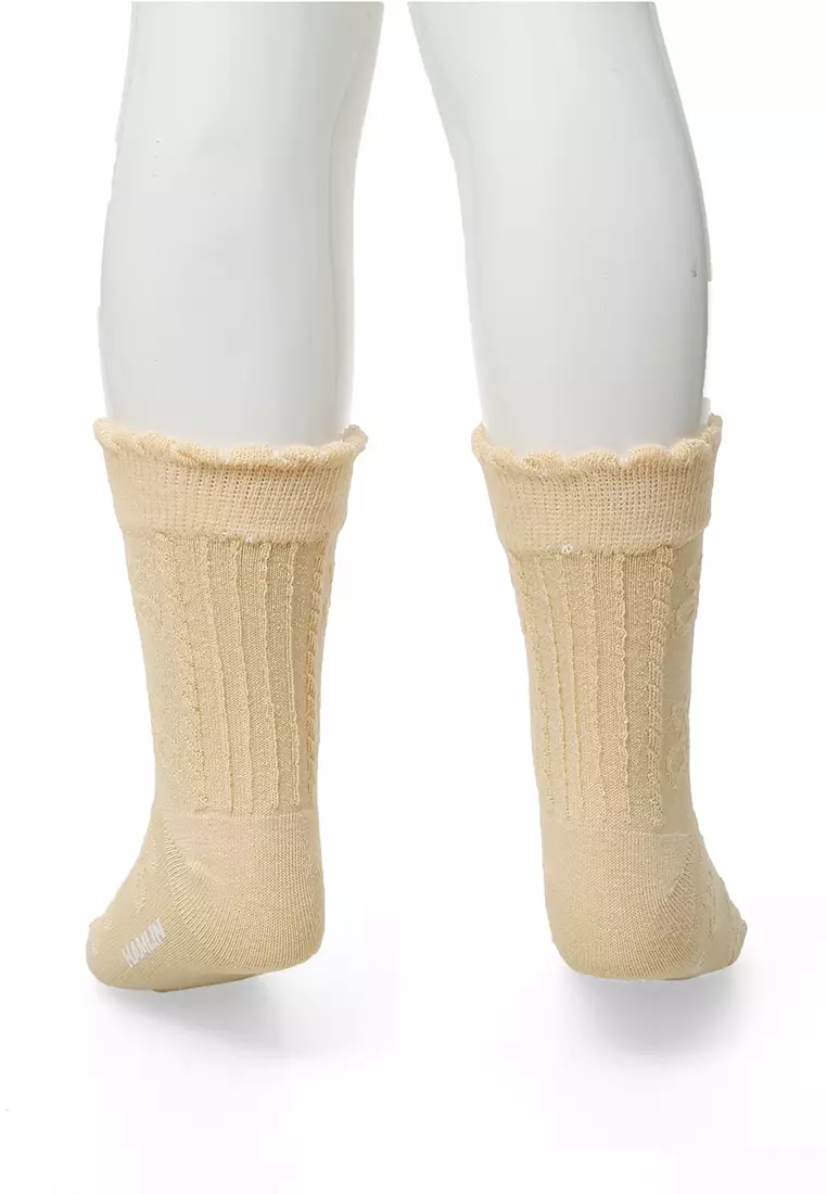 Candie Kaos Kaki Anak Wanita Motif Cherry Children's Socks Comportable Material Cotton ORIGINAL - Beige