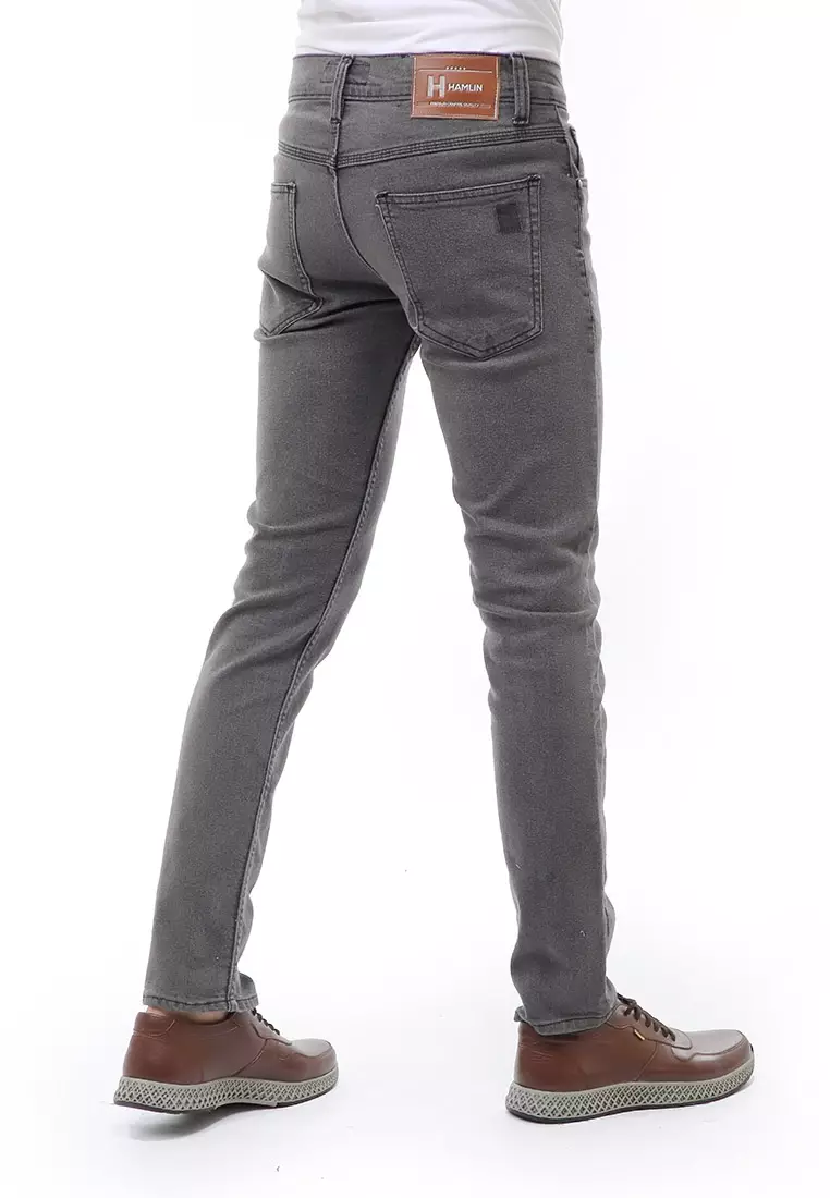 Locko Celana Panjang Pria Skinny Jeans Stylish Material Denim ORIGINAL - Gray
