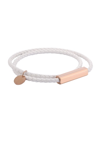 Kings Collection white Faux Leather Magnetic Bracelet (Circumference 18.5cm) (KJBR16018) 25CC7ACDE669D1GS_1