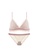 ZITIQUE pink and beige Women's Latest French Style 3/4 Cup Ultra-thin Triangle Cup Thin Pad Lingerie Set (Bra And Underwear) - Champaign E54FEUS3418542GS_1