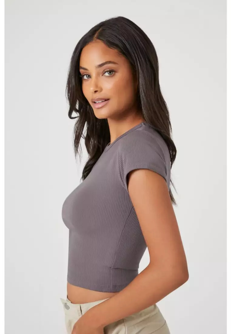 Buy FOREVER 21 Ribbed Cropped Tee 2024 Online ZALORA Philippines